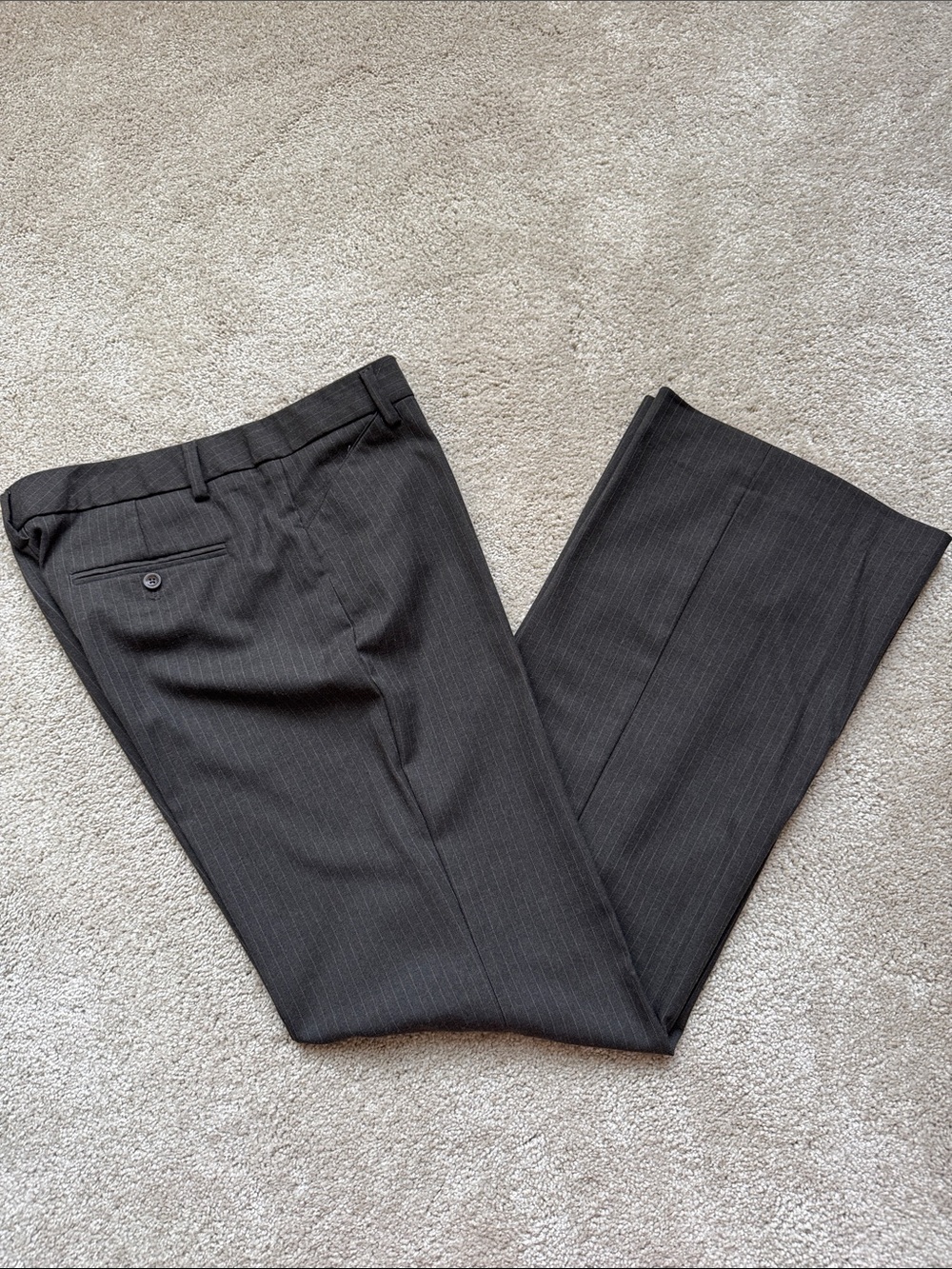 GAP Women's Dark Brown Pinstripe Perfect Trouser
